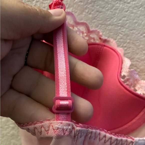 Elegant Pink Lace Corset Bustier Top With Straps L - Picture 9 of 14